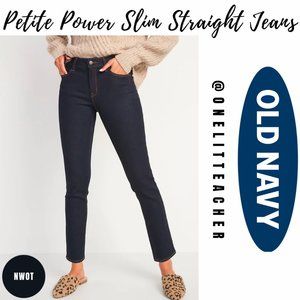 Old Navy Mid-Rise Power Slim Straight Dark-Wash Jeans